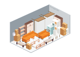 10x20 storage unit diagram